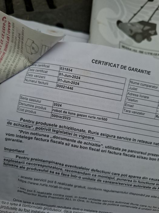 Robot tuns iarba gazon Ruris rxr500 cu garantie + factura