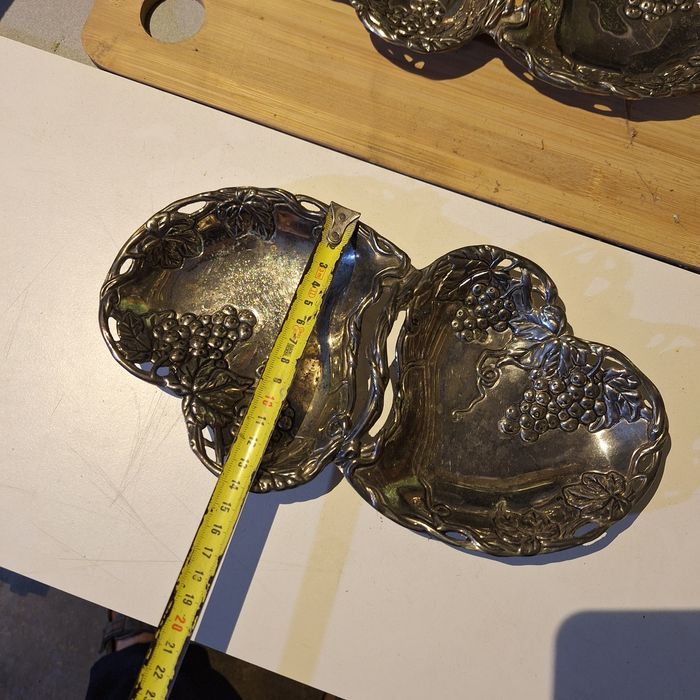 Set de 2 tavite decorative din inox