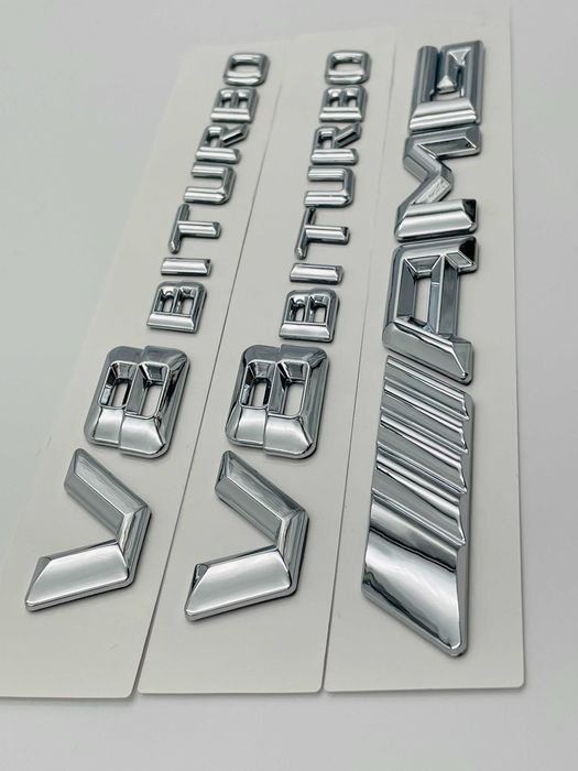 Set embleme compatibile Mercedes V8 biturbo AMG crom