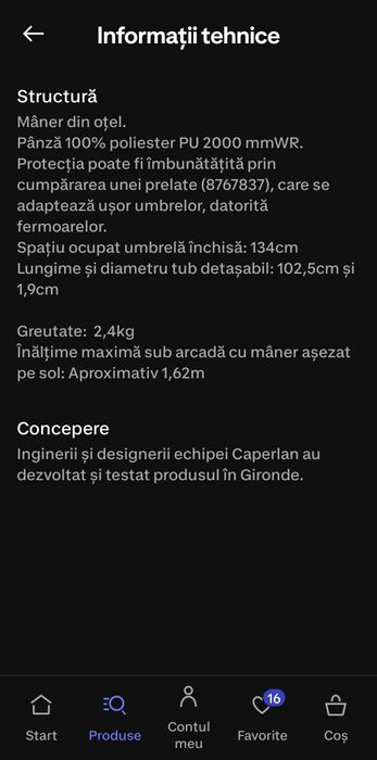 Umbrela de pescuit Caperlan U100 XL 2M + Prelata AWN100