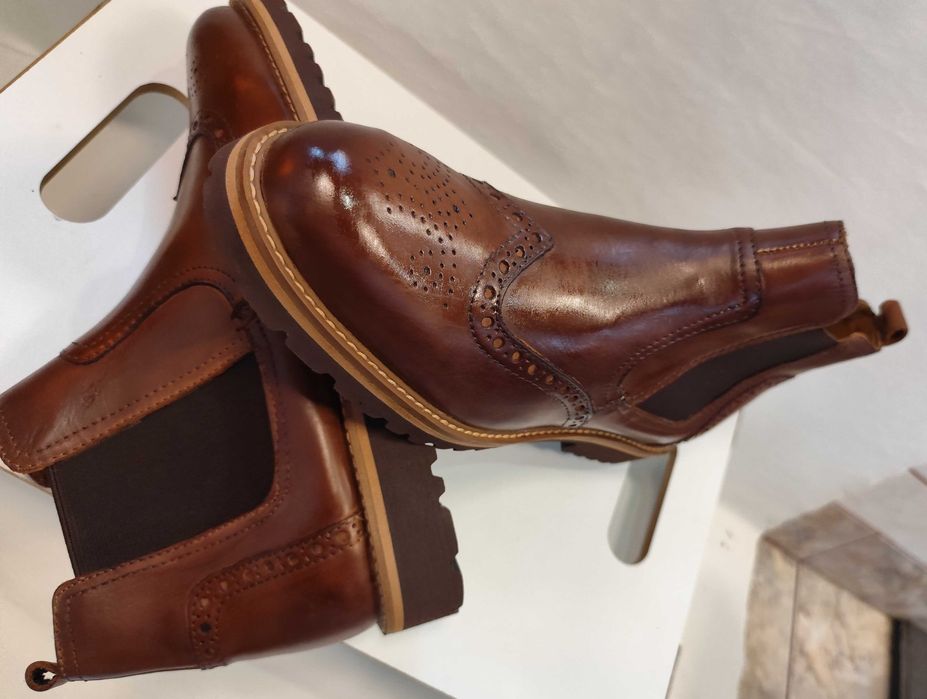 Ghete chelsea 41 41.5 brogue premium Wanted NOI piele naturala moale