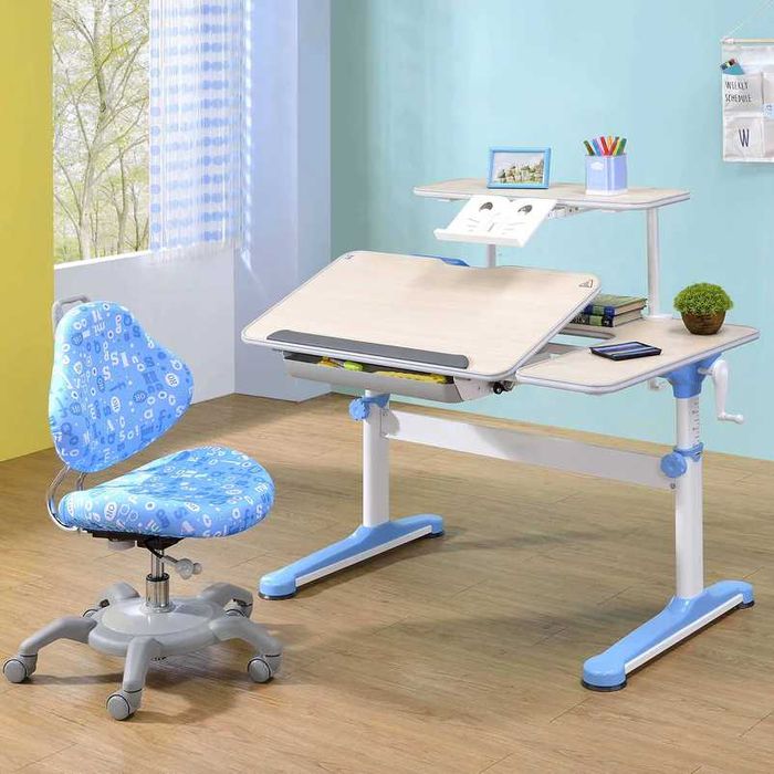 WISDOM Ansamblu birou ergonomic 1 sertar & Study Scaun birou ergonomic copii