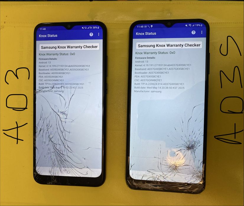 Telefoane cu sticla fisurata display bun