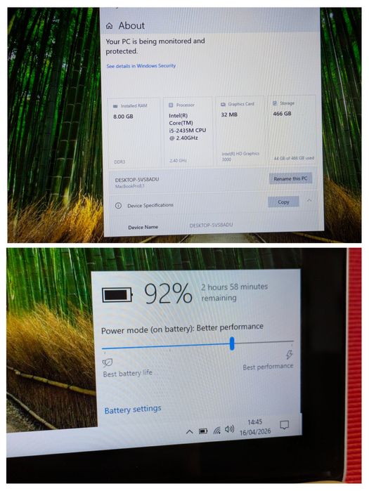 Macbook Pro 2011, Win+macOS,8GB, SSD