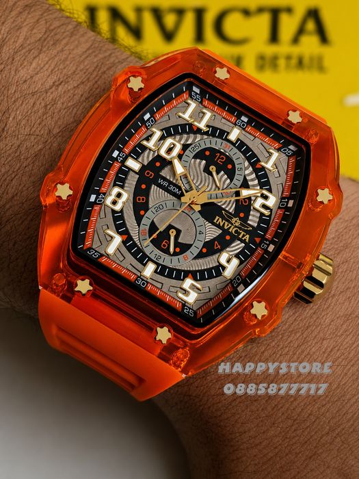 INVICTA Cyclone Orange/Gold 49 mm, Инвикта нов мъжки часовник
