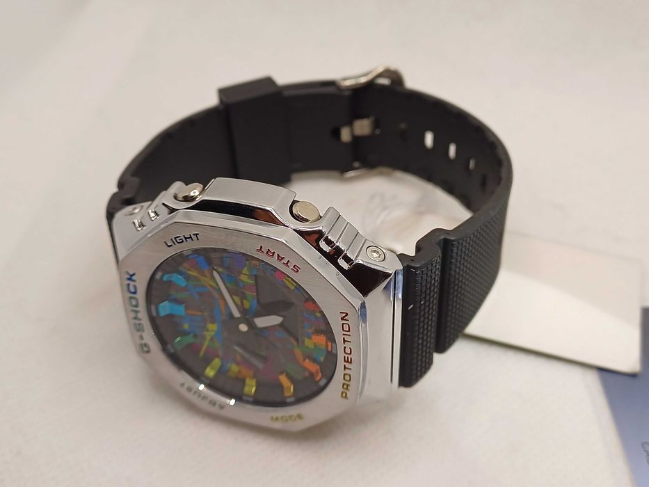 Ceas Casio g shock GM 2100 STEEL PRISM Black .Nou, Garantie 2ani