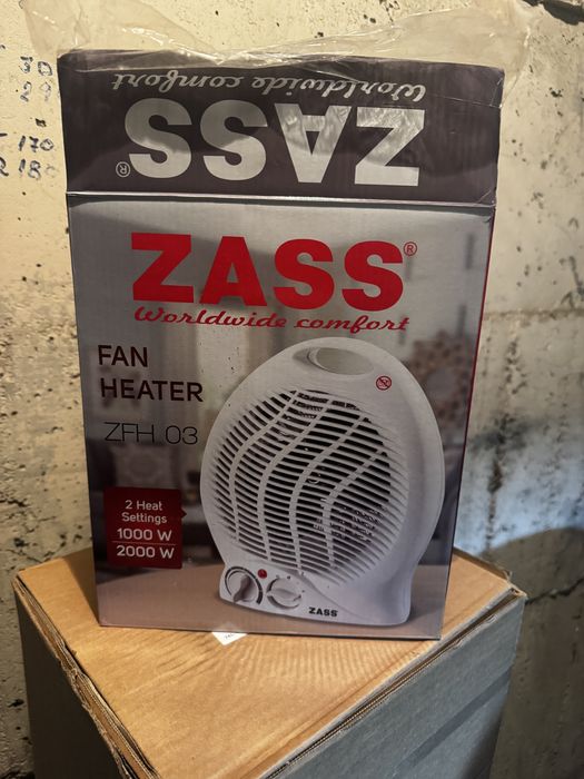 Aerotermă electrică Zass ZFH 03, aer cald/rece, 2 kW, termostat