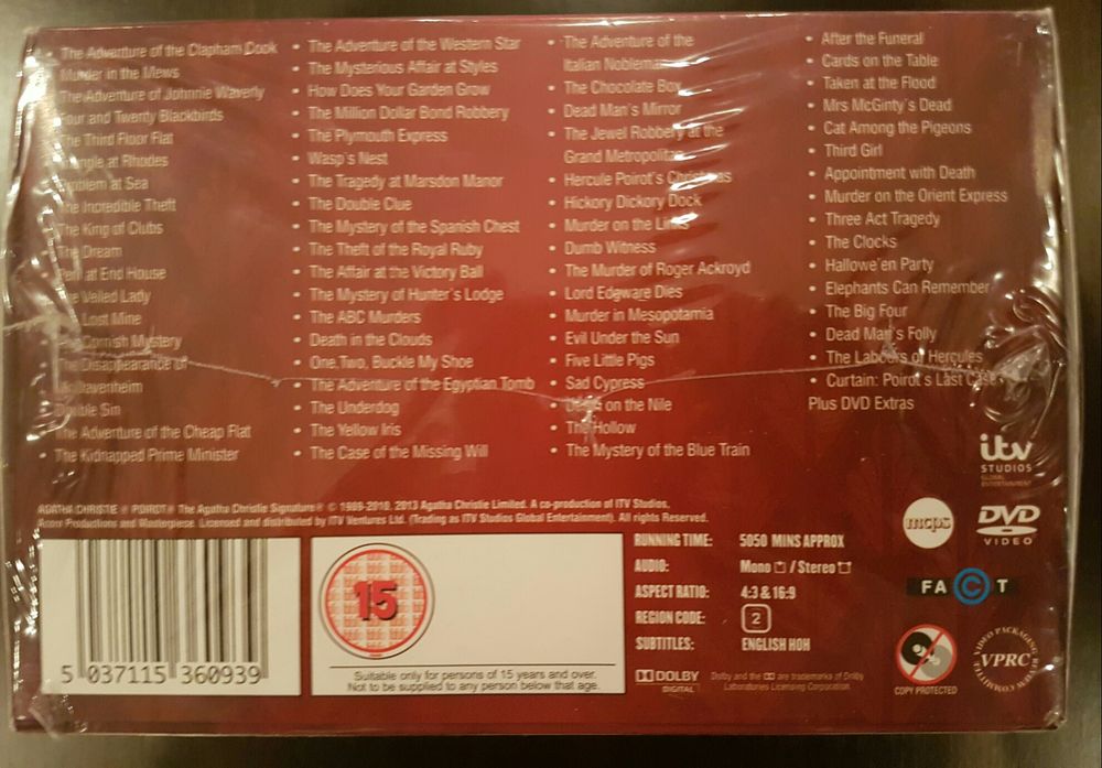 Film Serial Agatha Christies Hercule Poirot DVD Seasons 1-13 Original