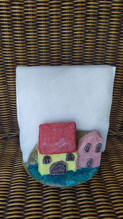 Салфетник с декорация от къщички