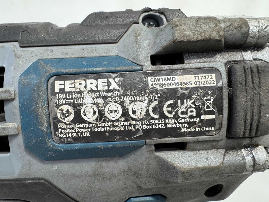Гайковерт 1/2 - Ferrex 18 V li ion / 400 NM