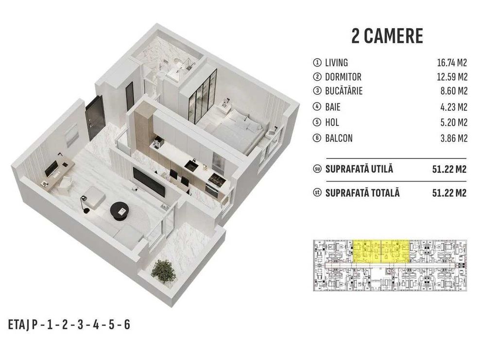 Apartament 2 camere decomandat de vânzare - Direct dezvoltator