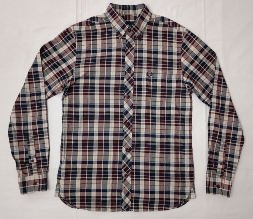 Fred Perry оригинална риза S Фред Пери памучна с дълъг ръкав