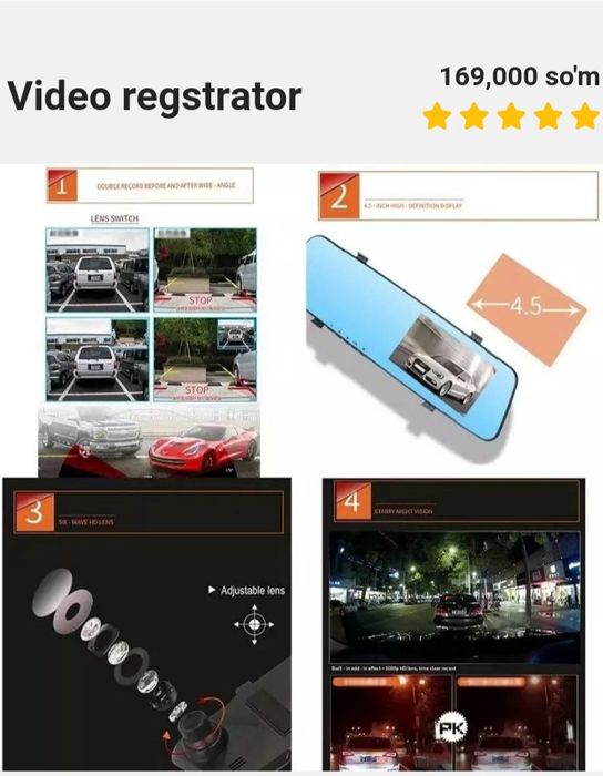 Avtomabilingiz uchun ajoyib Vidioregistirator
