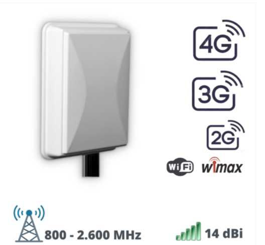 Antena A3099 panou 14dBi, banda larga 800-2600 MHz 4G| 3G| GSM| Wi-Fi
