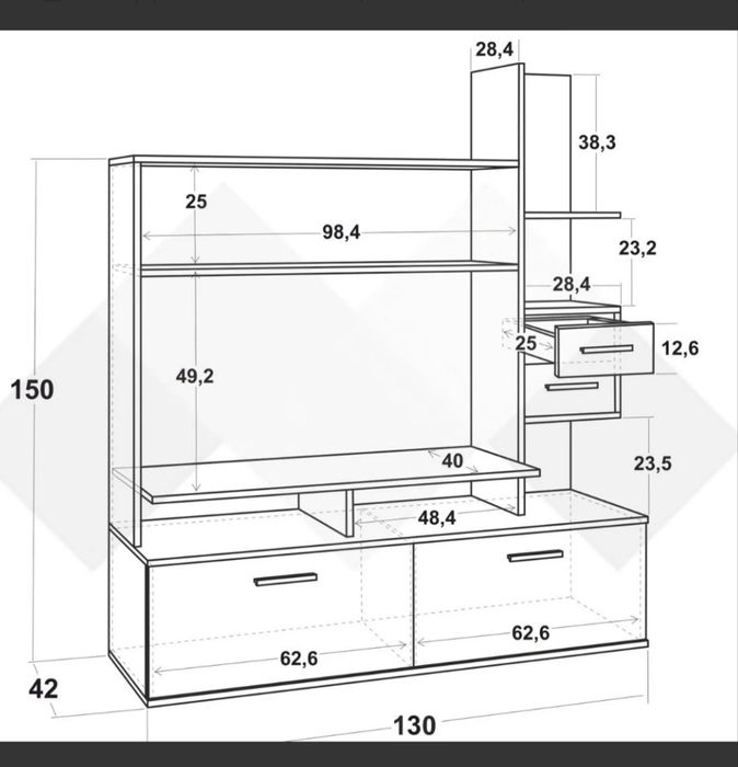 Секция Аликанте 130 см дължина