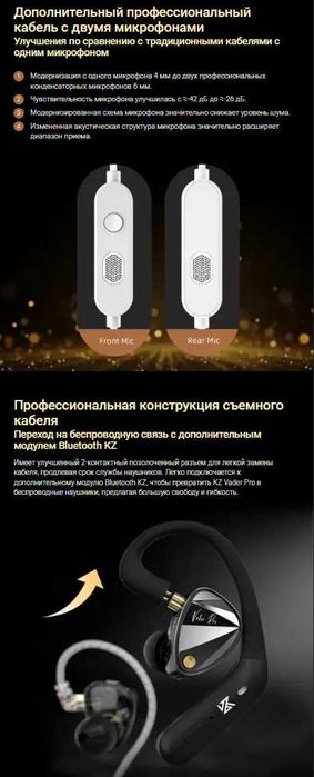 Новые запечатанные проводные наушники KZ Vader PRO Bass Hi-Fi 3DD