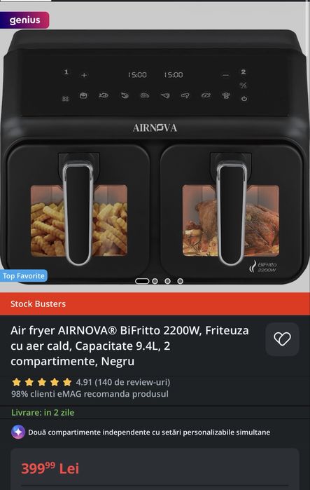 Airfryer 2 compartimente