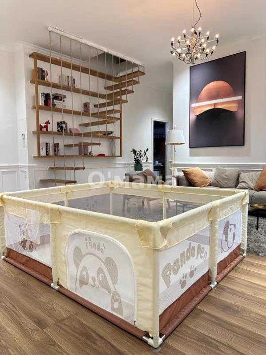 НОВ ДИЗАЙН Голяма детска кошара за игра с панди / заграждение за бебе