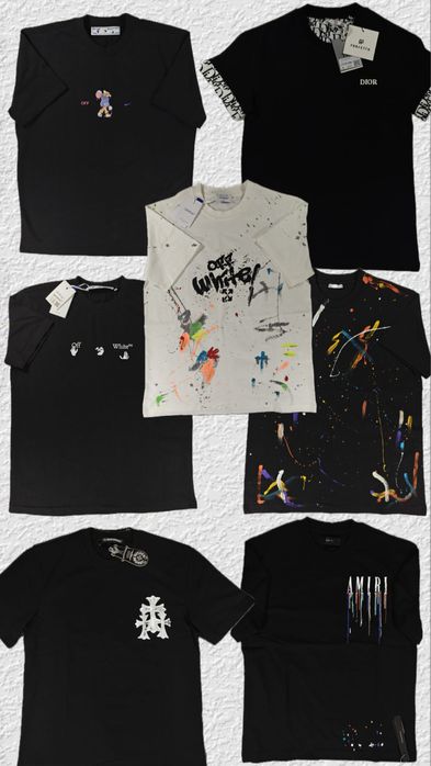 Tricouri Off White, Dior, Chrome Heart noi