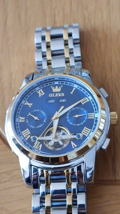 Olevs Автоматик, Скелетон,HD Светещ,Календар, Мултифункционален,3 ATM