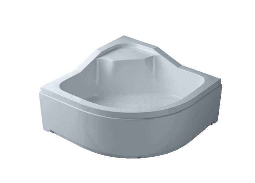 Cadita de dus NOUA, 90 x 90 semirotunda inalt cu sifon si suport T09