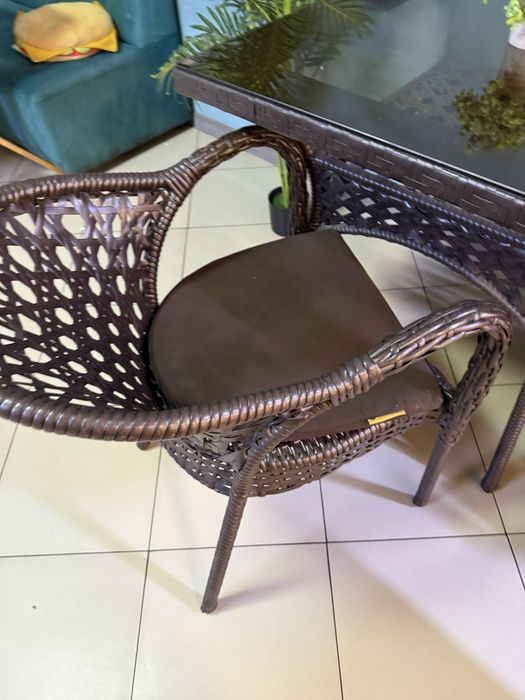 Комплект стол и 2 стула ротанг