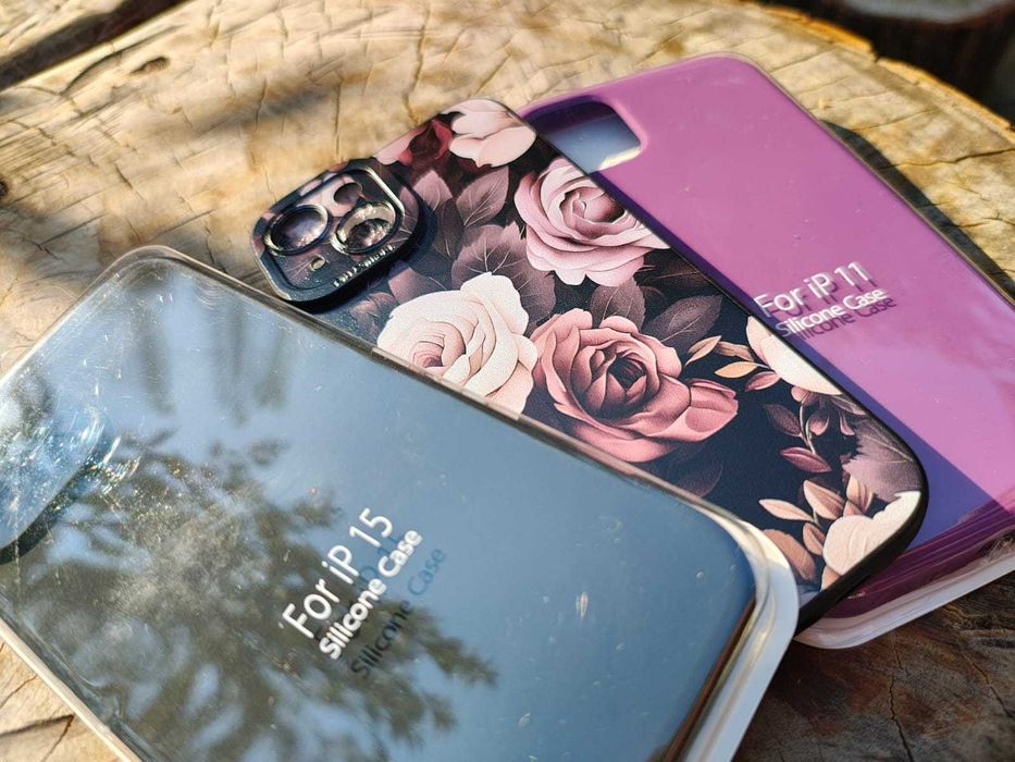 Husa iPhone Violet Purple/Negru/Imprimare Florala