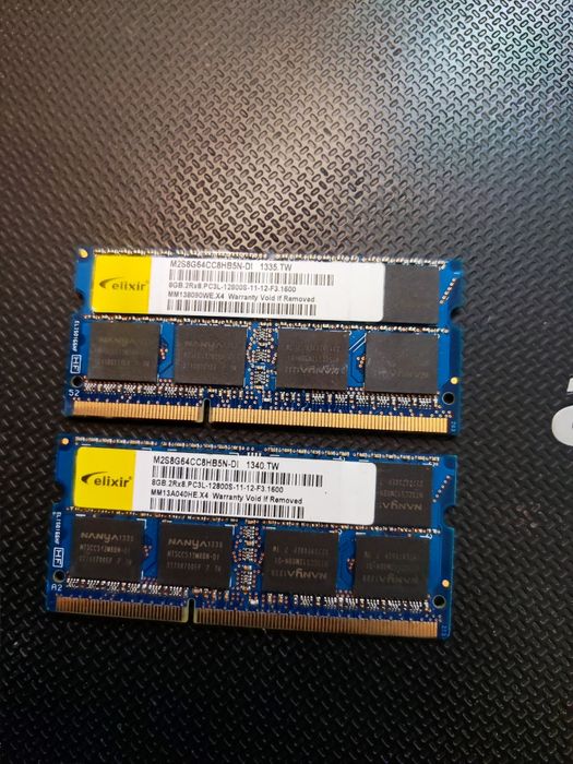 2*sodimm 8gb ddr3 pc3L-12800, 16GB