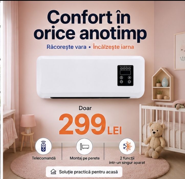 Aer Condiționat Portabil (Digital) Rece/Cald Nivel Temperatura 16/40 grade .Raceste pana la 16 grade !! Produs Nou !!!