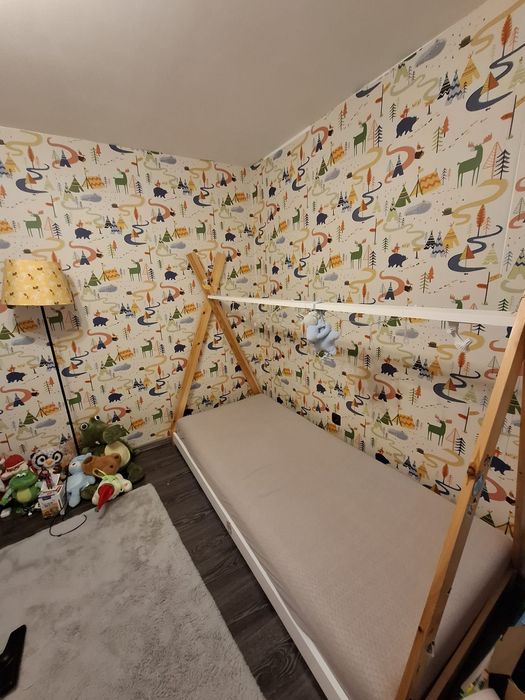 Vând pat copii 90x200 cu saltea