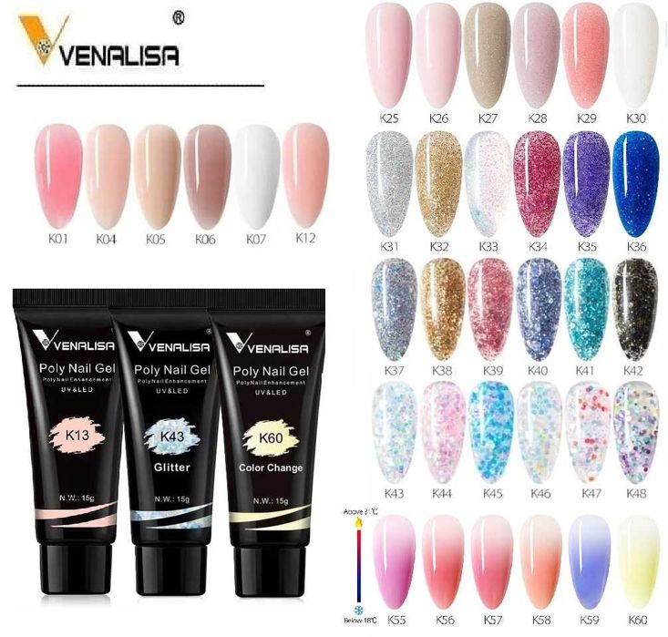 Venalisa PolyGel 15ml полигел термо , брокат , конфети , холограм