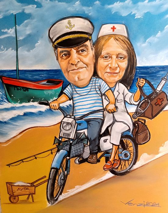Ръчно рисувани карикатури по снимка