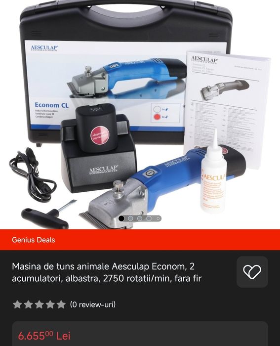 Masina de tuns fara fir pentru cai si vite Econom ofera posibilitati n