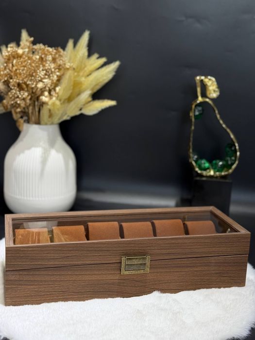 Шкатулка органайзер для часов и украшений дерево с замком