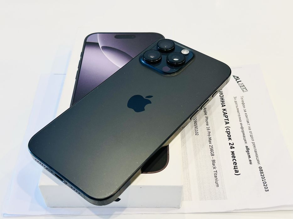 Apple iPhone 16 Pro Max 256 GB Black  Перфектен! Гаранция!
