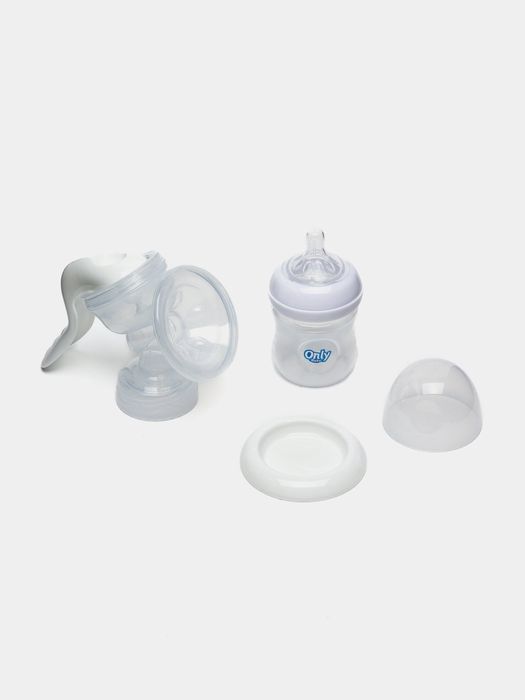 Молокоотсос ручной с бутылочкой Only baby