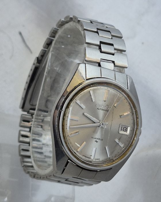 Ceas bărbătesc automat Seiko 7005-8022, cu 17 rubine, vintage din anii '70, oțel inoxidabil, fabricat în Japonia.