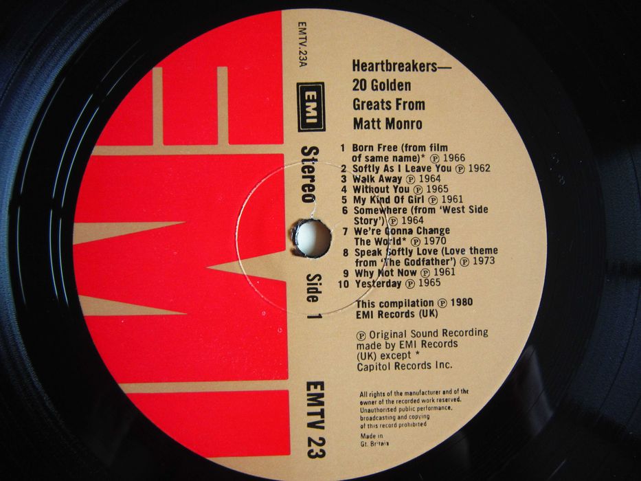 vinil rar jazz Heart Breakers 20 Golden Greats from Matt  1980 UK