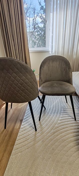 Set 4 scaune Kokkedal catifea gri/ negru