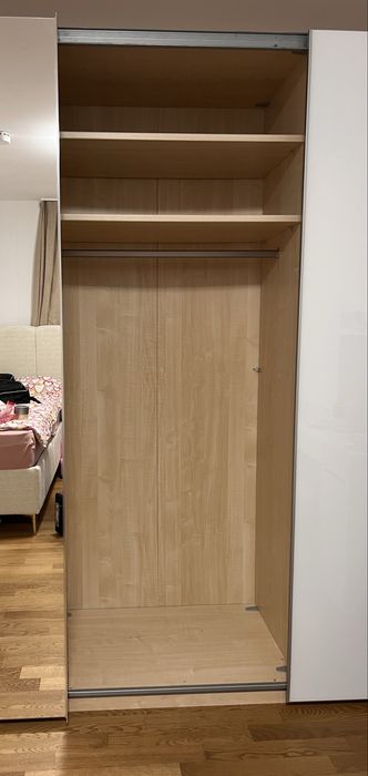 Dressing/ Dulap 270/222/69 cm 3 usi culisante sticla alba/oglinda