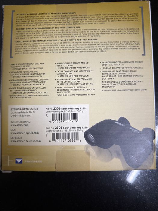 Binoclu Steiner Safari UltraSharp 8x25