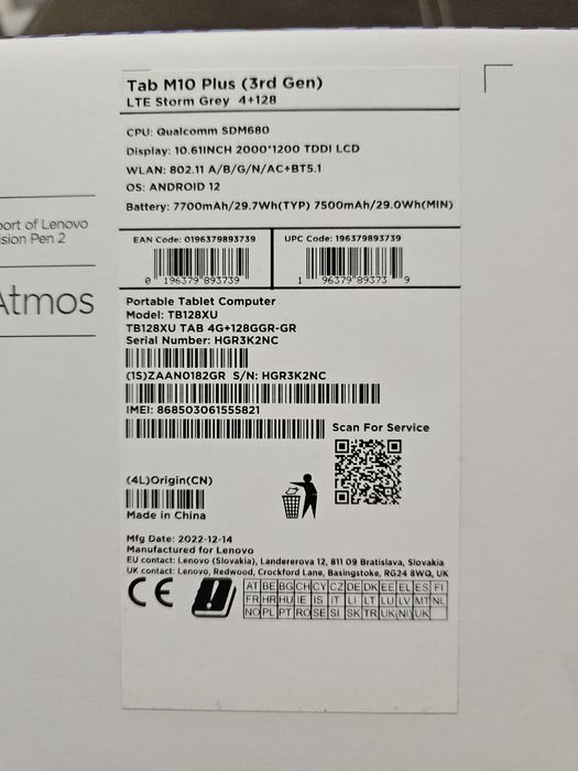 Lenovo Tab M10 Plus 3rd Gen LTE