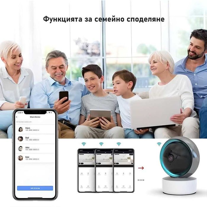 AVATTO IPC01 2MP Смарт WiFi IP Камера | 1080P | 355* | IR | 2.4GHz