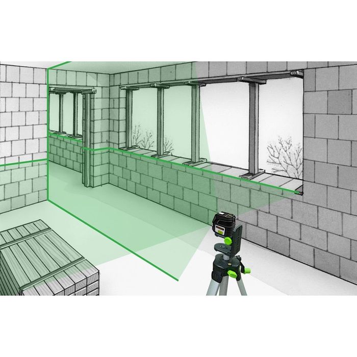 Зелен линеен лазерен нивелир Laserliner PocketCross-Laser 2G Set
