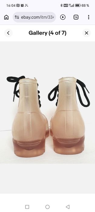 Cizme botine ploaie transparente 40