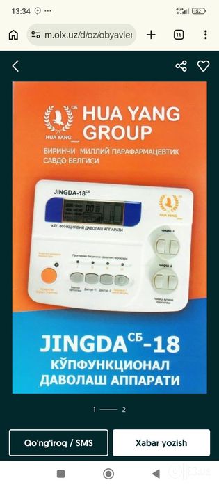 Zinda 18 original aparati sotiladi