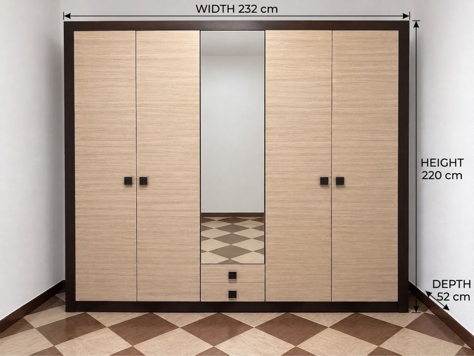 Dulap cu oglindă și sertare - 232 x 52 x 220 cm