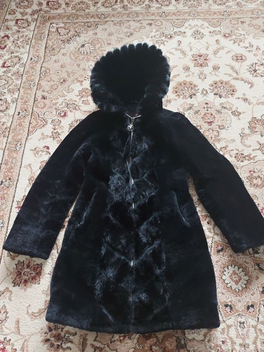 Мутоновая женская шуба