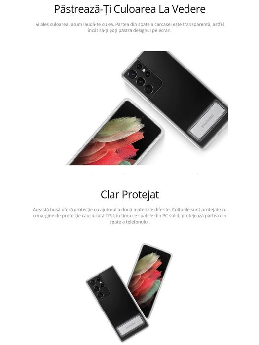 Husa originala Samsung Clear Standing Cover S21+ S21 Plus 5G G996