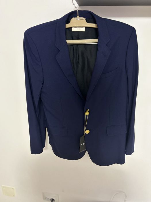Vand sacou Yves Saint Laurent Paris Navy Wool
